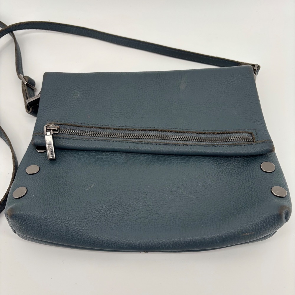 Hammitt VIP Crossbody Bag Women Small Teal Blue Leather Good Rivet Detail